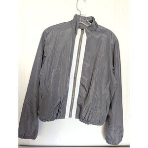 Se Miu Gray Zip Jacket Windbreaker Elegant Designer Classic Money Luxury Y2K Lux